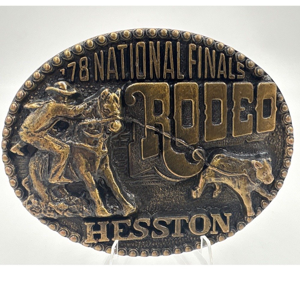 Hesston 1978 National Finals Rodeo Belt Buckle Vintage 4th Edition Collector